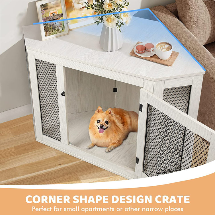 Archie Oscar Bromborough Corner Dog Crate Furniture Wooden Dog